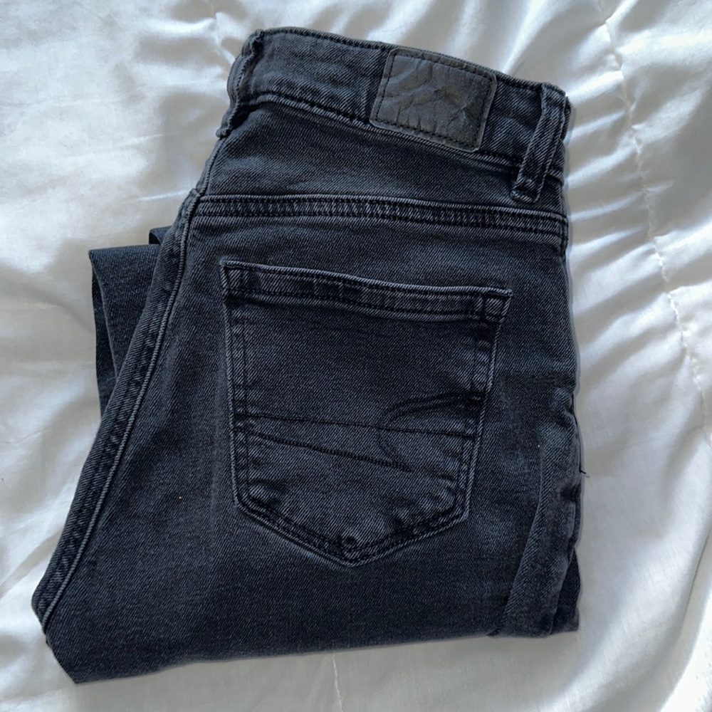 American Eagle Mom Jean (Stretch), Size 000, Black